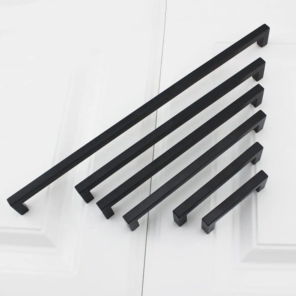 New Stainless Steel Kitchen Cabinet Modern Drawer Wardrobe Black Furniture Handle Drawer Pull Handle 160MM