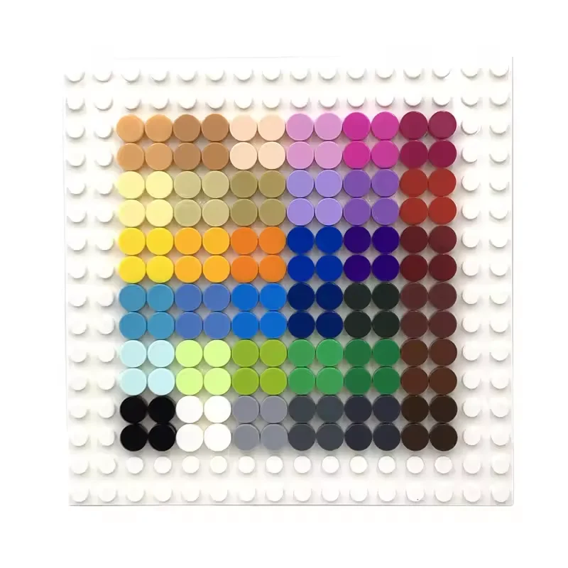 Factory 98138 Flat Tile 1*1 1x1 One By One for Pixel Mosaic Picture Creative DIY One Dot Bricks Building Blocks for MOC