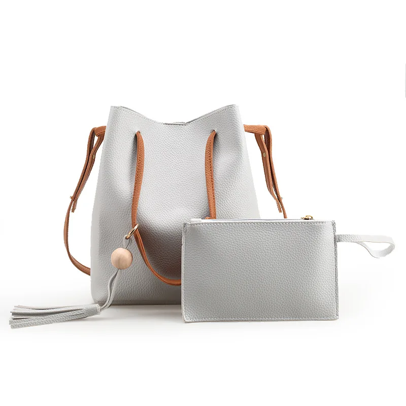 Женская сумка-ведро с кисточкой, Современная дизайнерская сумка через плечо из искусственной кожи, Наплечная Сумка для дам, кошельки на шнурке