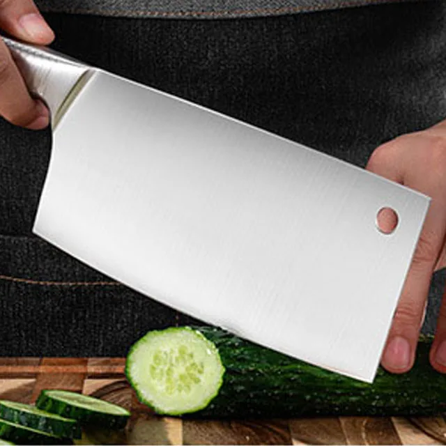 Wholesale 7 Inch Stainless Steel chop Knife Custom Meat Cutting with hollow handle big knife