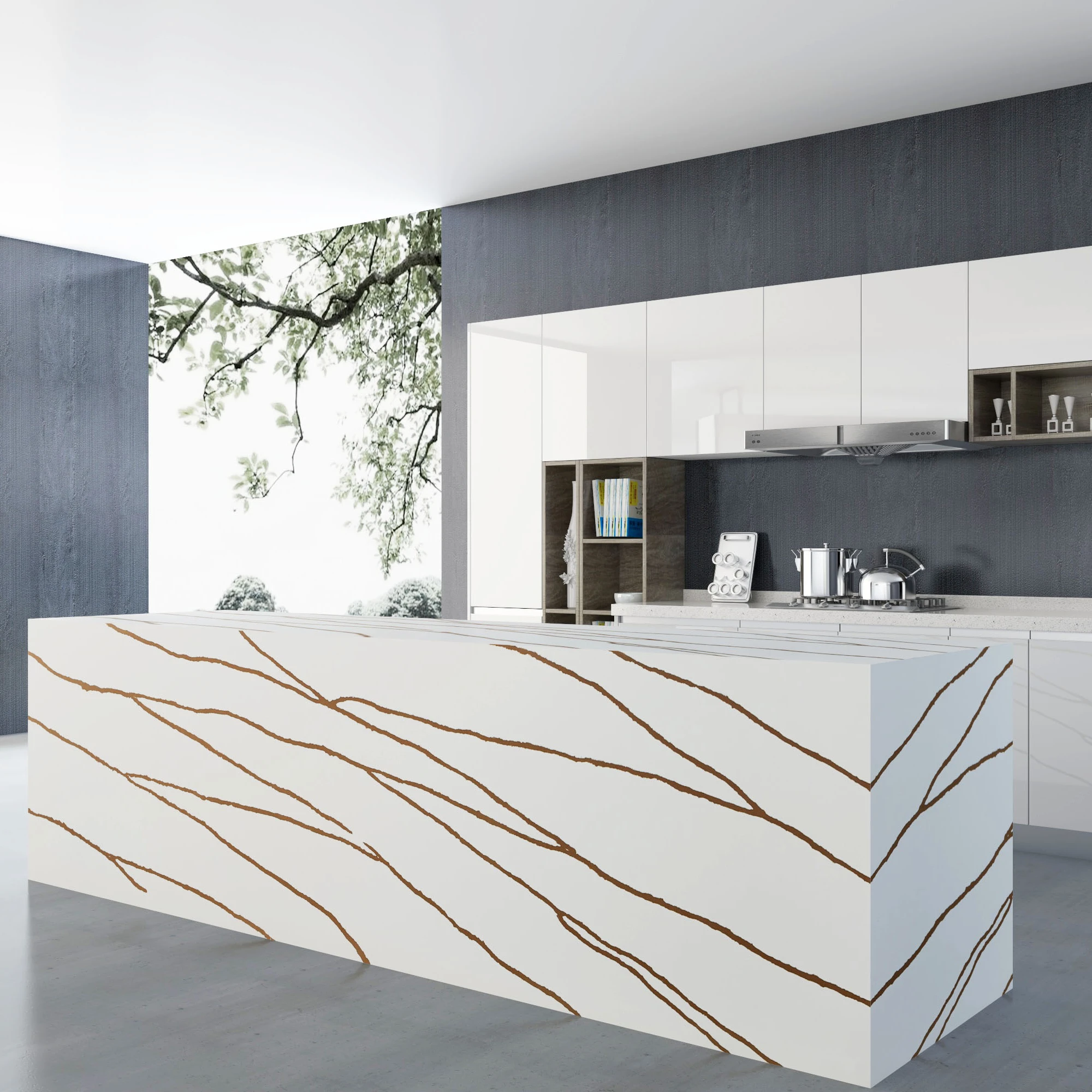 Calacatta Quartz Prices Wholesale Artificial Stone Island White Quartz Calcutta Countertop Slab