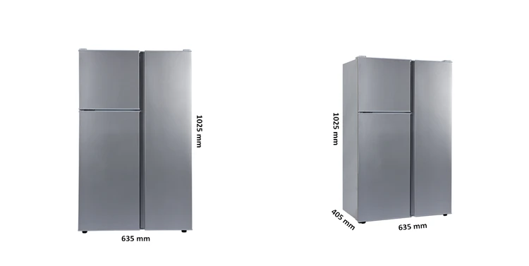 
125T 12V/24V DC three-doors Miniature solar home used refrigerator 