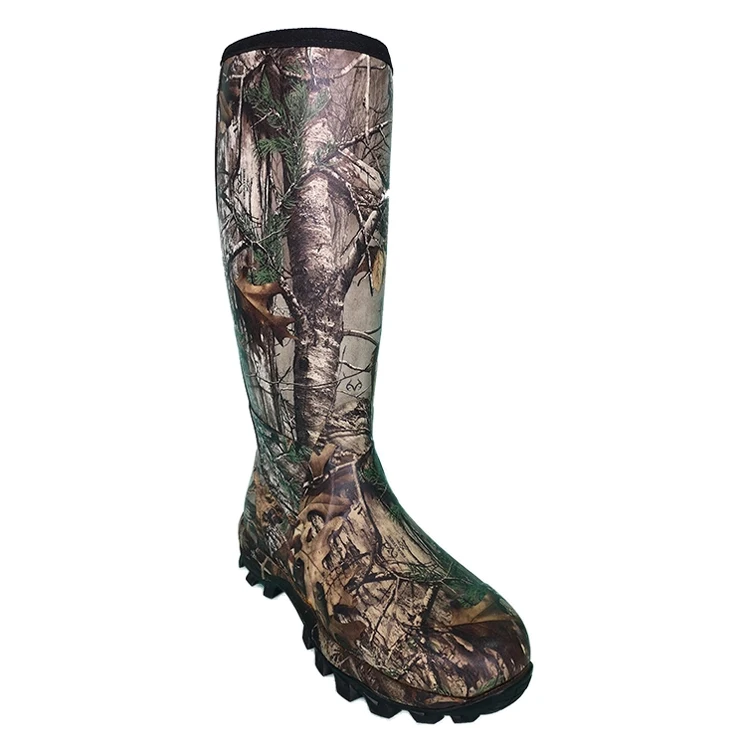 
Wholesale Customizable Camo Print Rubber Hunting Boots Hiking Shoes 