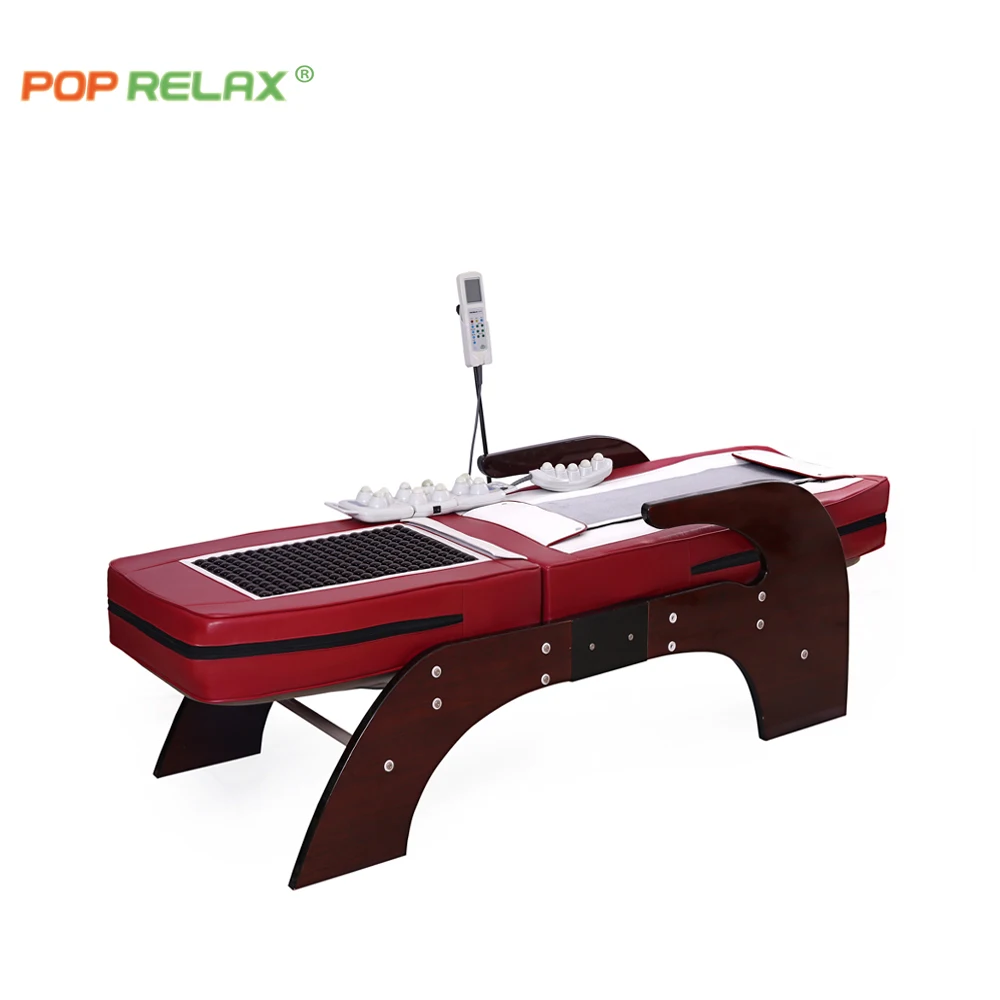 
POP RELAX Jade roller massage bed Korea thermal hot stone spine care infrared electric heating rolling therapeutic massage bed 