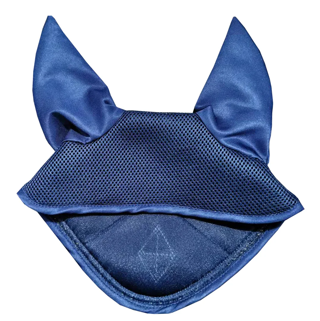 2022 Fashion Style 3D Mesh Horse Fly Veil  Horse Ears With Two Ropes Customized Metal LOGO