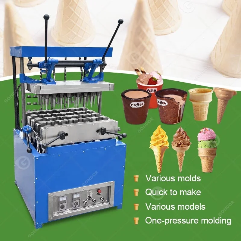 Automatic Big Pizza Biscuit Roll Maker Sugar Small Icecream Ice Cream Cone Bake Machine India for Make