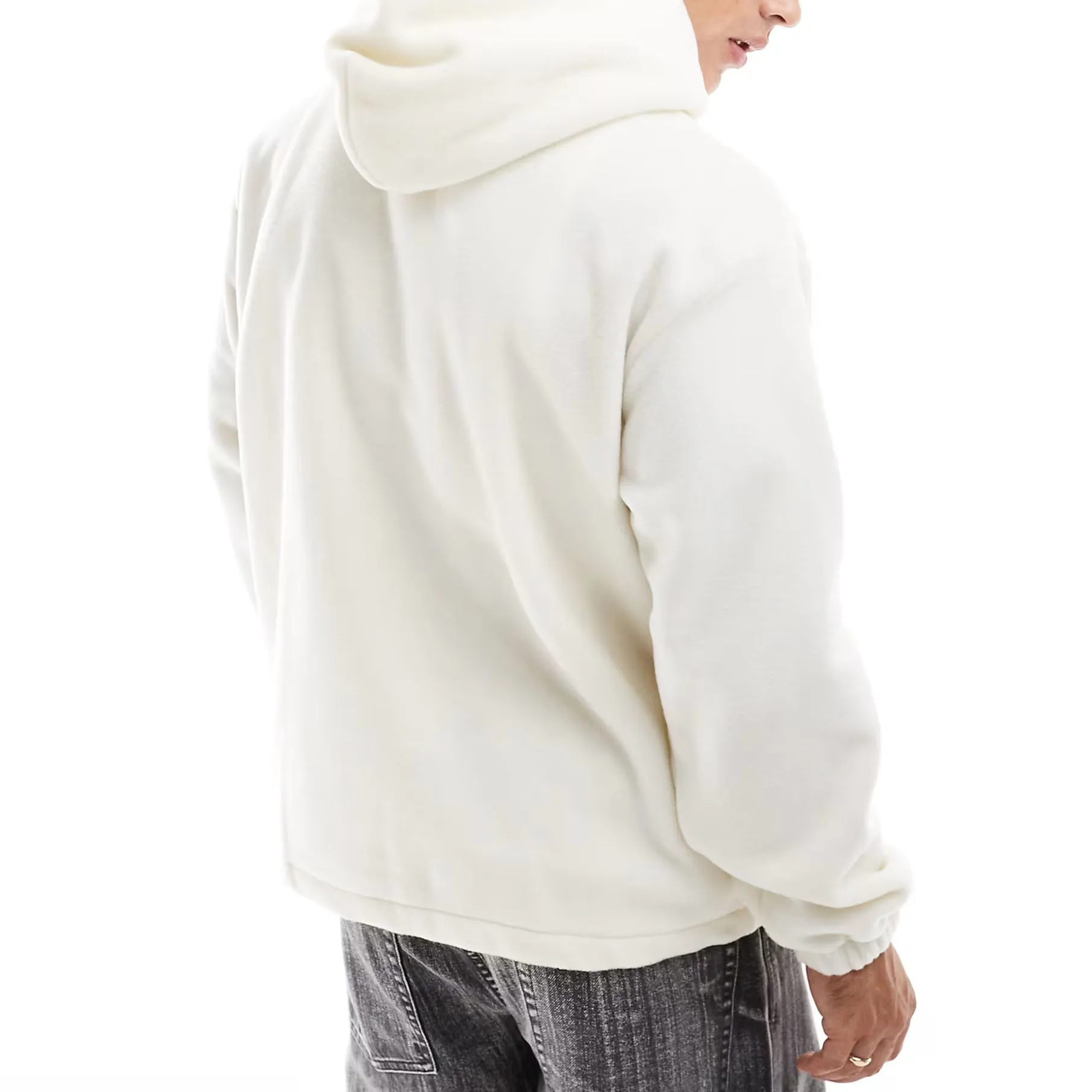 Hot Selling Fleece Boxy Fit Hoodie Custom High Quality Wholesale White Blank Plain Hoodies for Men
