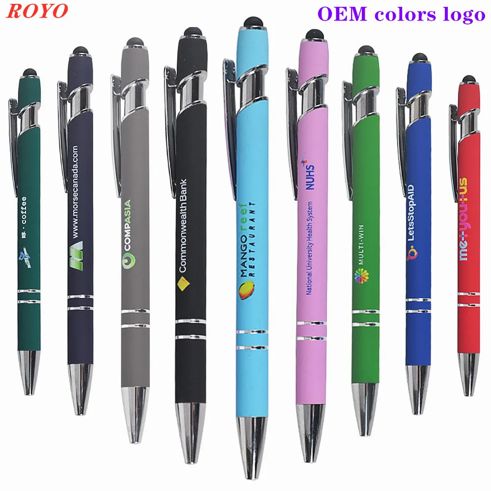 2 in 1 luxury promotional stylus touch  metal gift ball  ballpoint pen with custom logo
