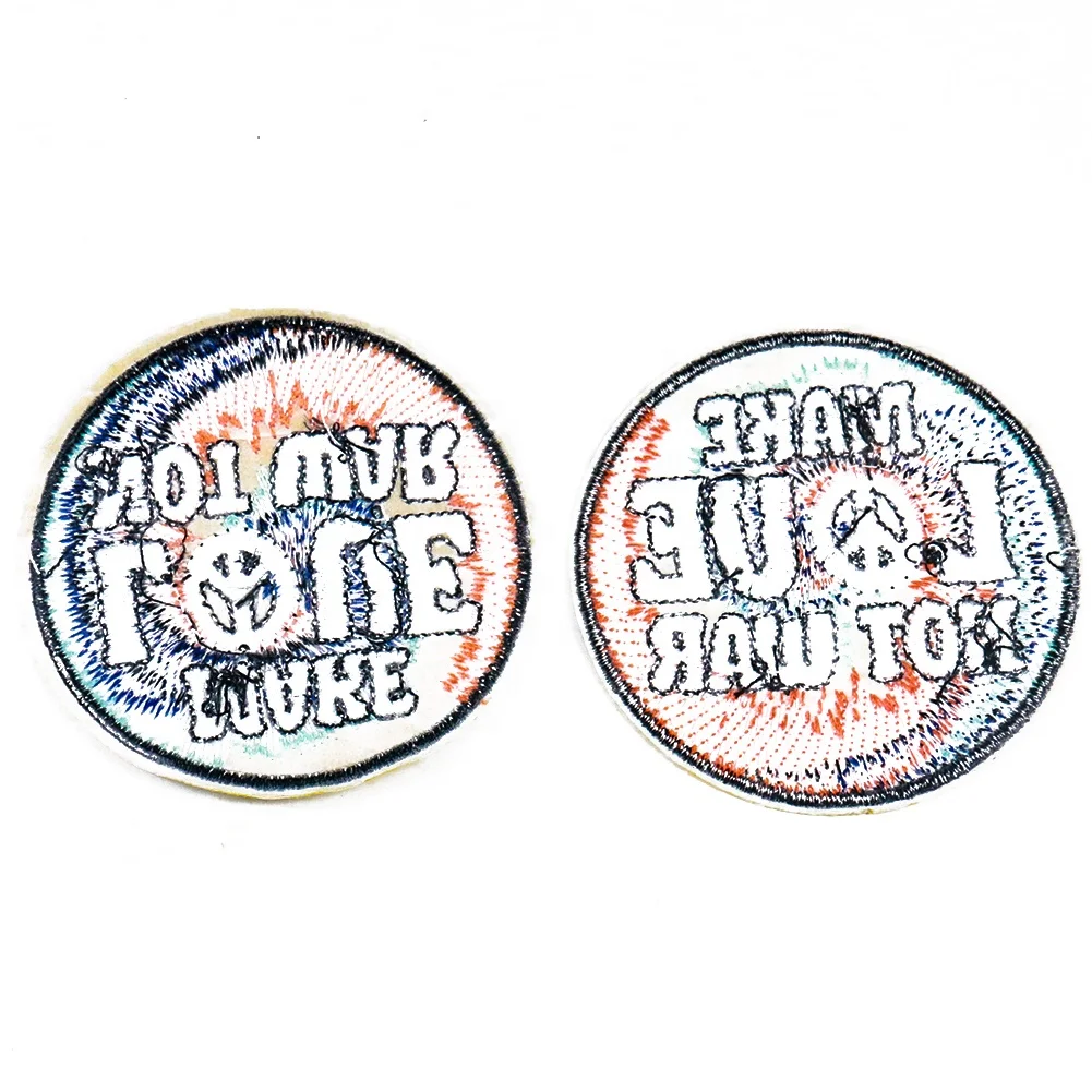 
Customize High Quality 70s USA Boho Hippie Embroidery Patch Bag Badge Clothes Iron on Sew on Patch 