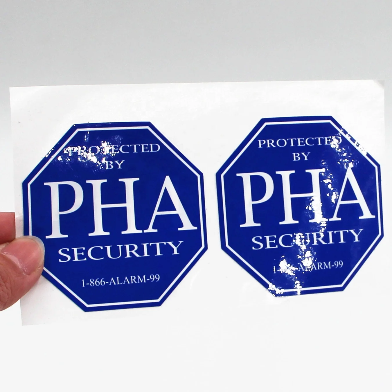 Customize Label Stickers Octagon Double Sided Printing Sticker for Window ADT Irregular Shape Labels Die Cutting Sticker