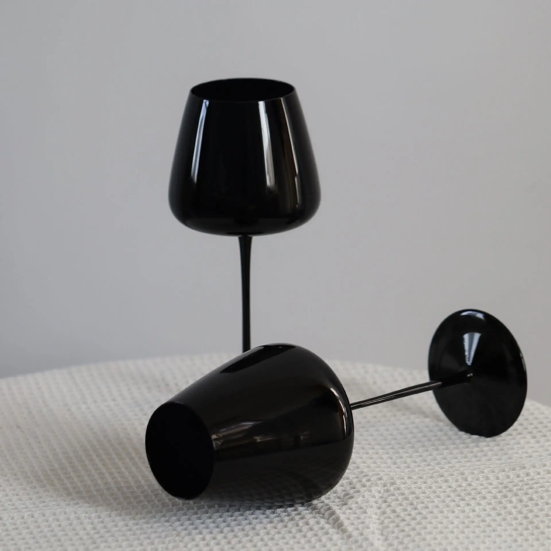 Wedding Tall Custom Logo Holiday Black Glass Wine Glasses Cups