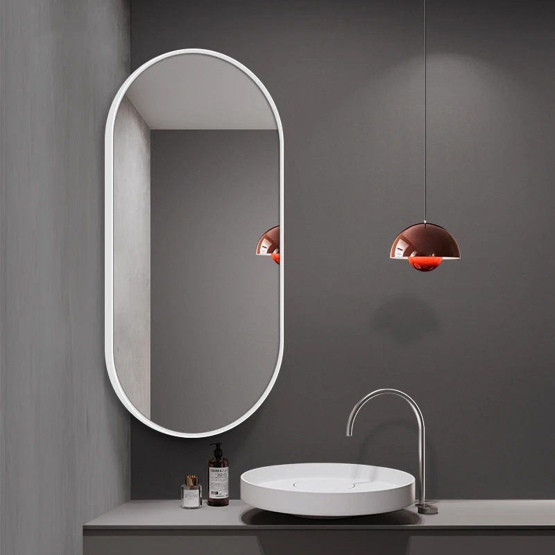 Large Custom Wholesale Metal Frame Elegant Runway Round Oval Decoration Bathroom Hanging Wall Mirror miroir spiegel espejo