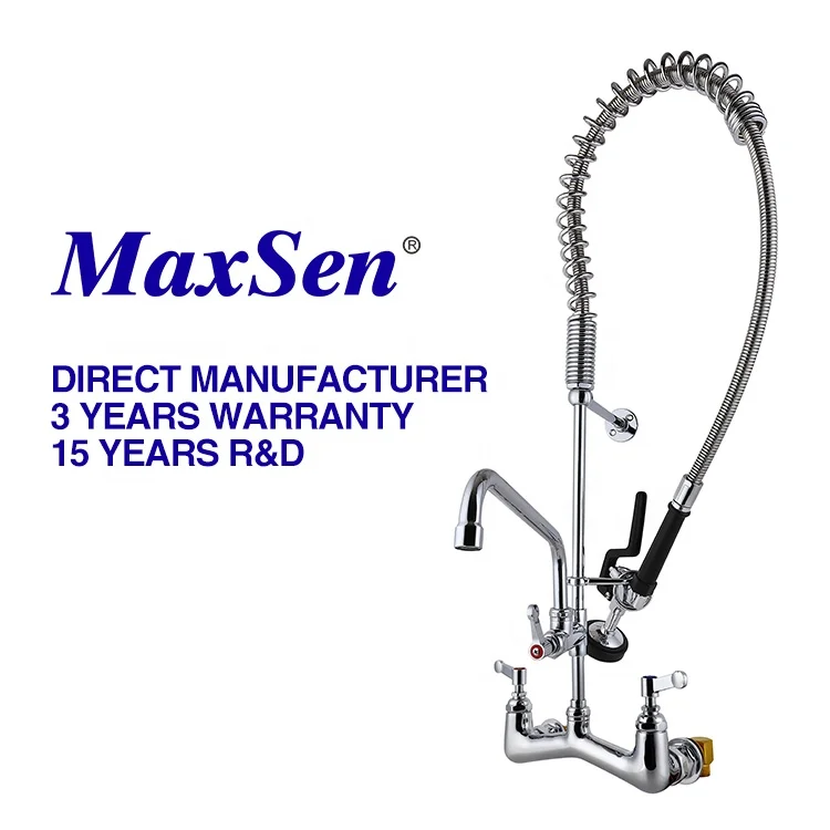 MaxSen Pre rinse Mixer Brand Pre rinse with Mixer Commercial Pre rinse Kitchen Sink Faucet with Elbow Tap