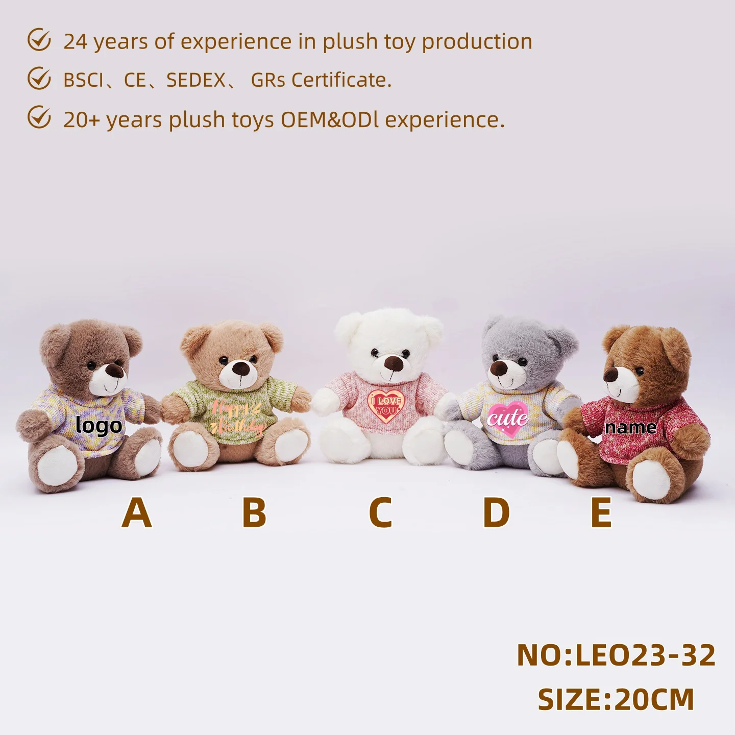 cheap lovely cozy 15cm plush toy bear colorful soft  adorable unique stuffed plush toy bear OEM ODM New eco-friend fabric