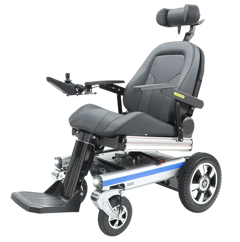 Luxury comfortable HEDY MEW02 foldable remote control electric power wheelchair with adjustable height with lithium battery