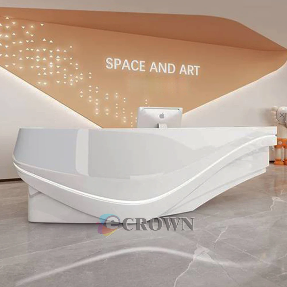 Kiosk Design Modern Office Luxury Cashier Table Reception Service Desktop Checkout ODM