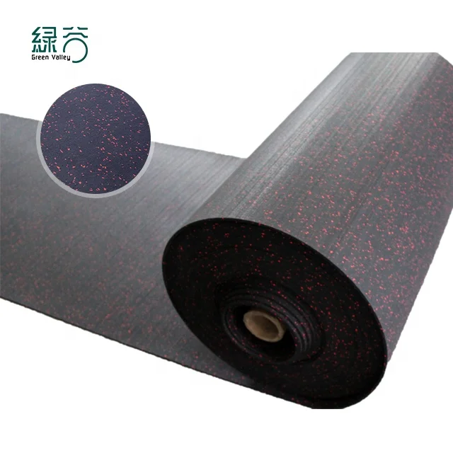 EPDM Flecks резиновый напольный коврик для тренажерного зала, рулон для фитнеса