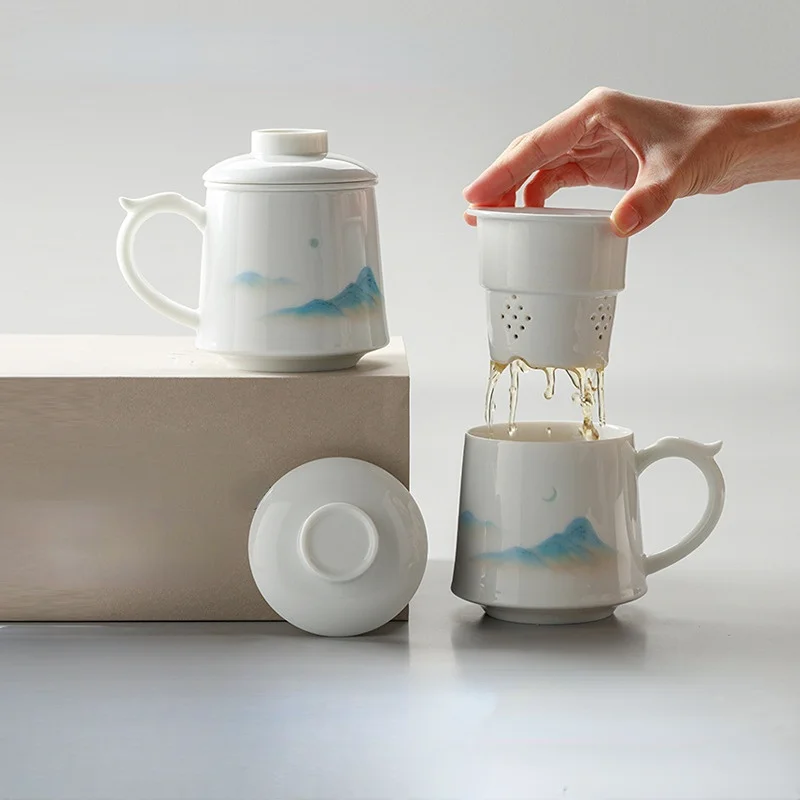 Factory Wholesale Customize Fine China Simple Home Teacup Single Cup Kung Fu Tea Set Ceramic Tea Set With Handle Camping Teapot