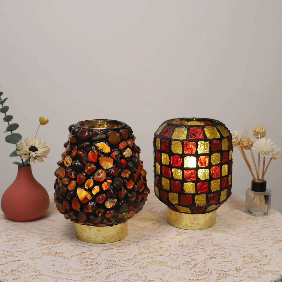 Ball Lamp Series Stained Glass Night New Modern Hotel Glass Led Colorful Ball Lights for Bedroom Dorm Living Kitchen