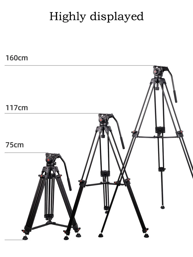 Antcaus Professional 3 Section Aluminum Alloy Video Camera Tripods Kit Video Studio Shooting Camera Tripod With Ball Head