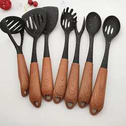 New high-quality nylon cookware kitchen utensils multi style 10 piece set of cookware accessories with wooden handle