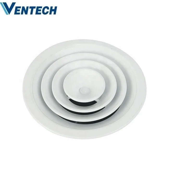 Ventech High Quality Aluminum Vent Hood Inside Round Ceiling Air Round Diffusers For Hvac System