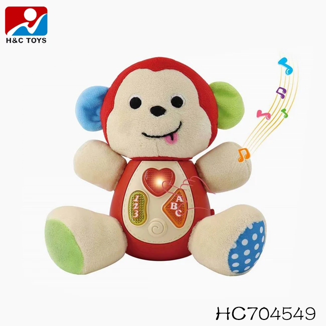 Education toy for baby battery operation little giraffe with light and music stuffed animal toys plush
