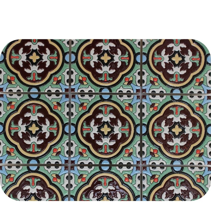 China Wholesale Yellow And Red Porcelain Flower Pattern Ceramic Tile