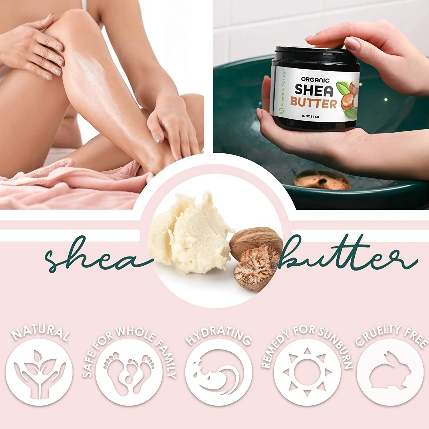 Shea Butter Raw Organic African - 16 oz Pure Virgin Unrefined Body Butter Stretch Mark Natural Lip Balm Organic Skin Care Scar C