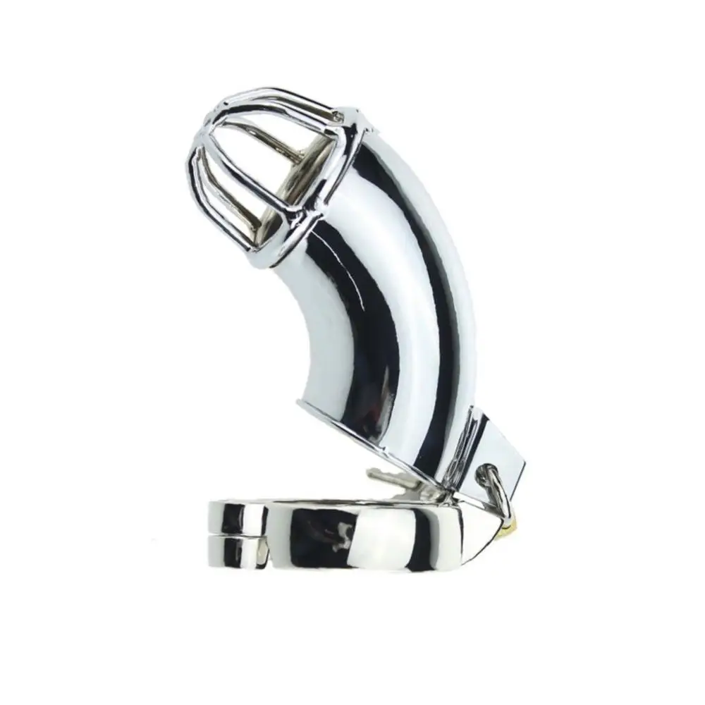 metal male chastity device with anal cock ring lock cage sex products for male