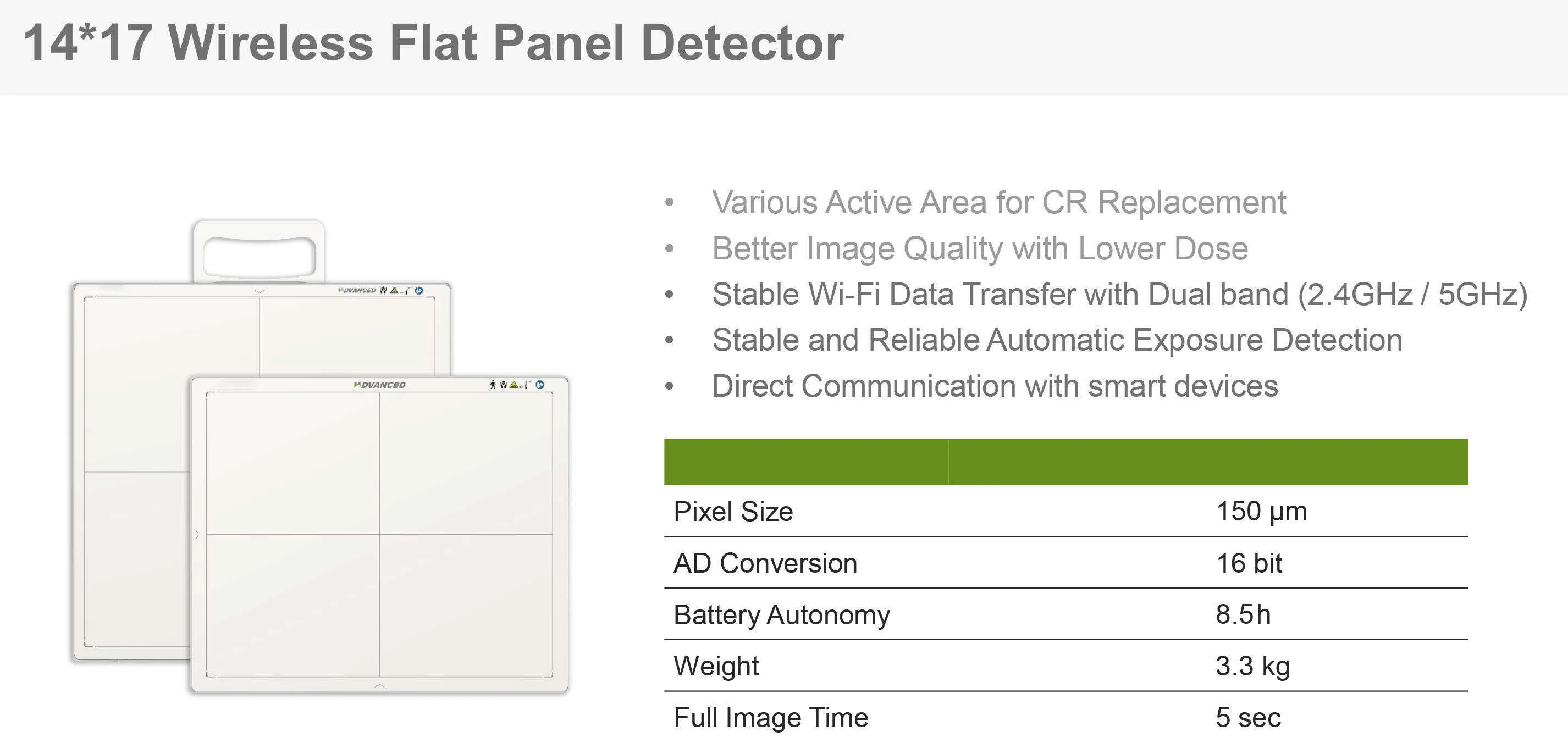 1417 Wireless digital X-ray flat panel Detector for radiography DR system