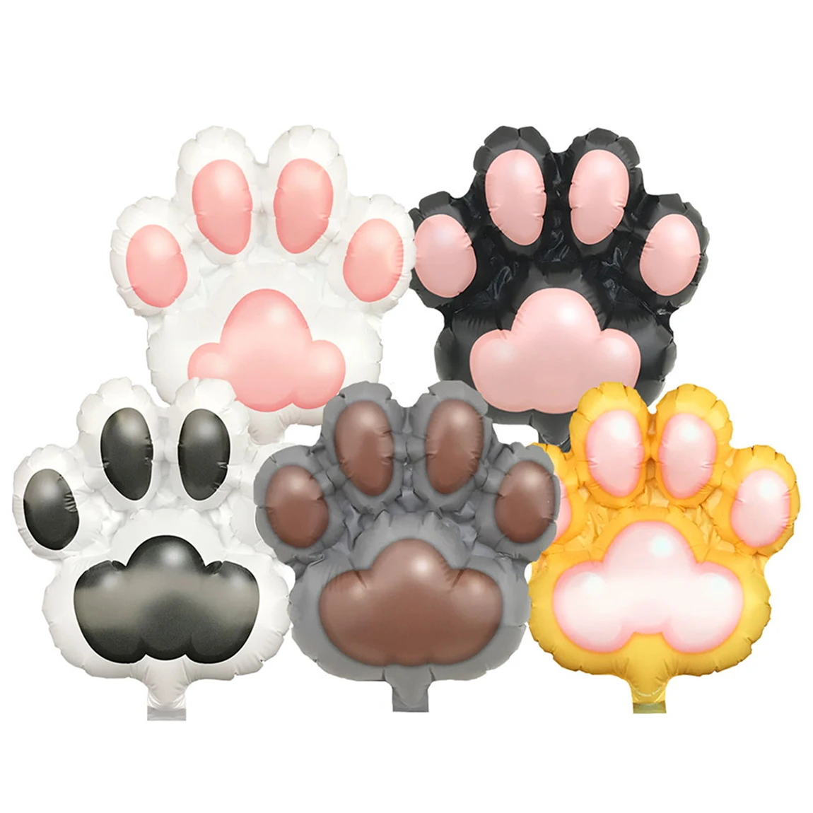 
Small palm size aluminium pad cat paw kitty mini helium balloon 