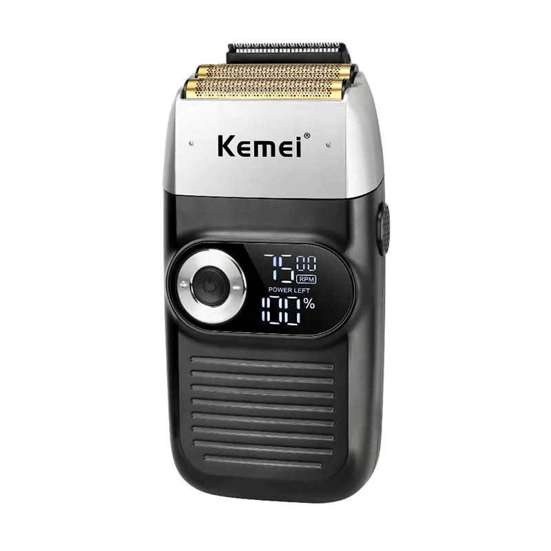  Kemei KM-2026 аккумуляторная электрическая бритва для мужчин с ЖК-дисплеем двойным лезвием машинка стрижки бороды и усов; Бритвенный