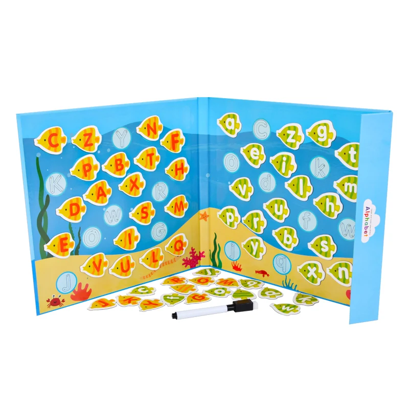 2024 Pre-School Age Child Educational Clip-On Little Fish Magnetism Alphabet Spelling Books Toys Montessori Toys for Kids