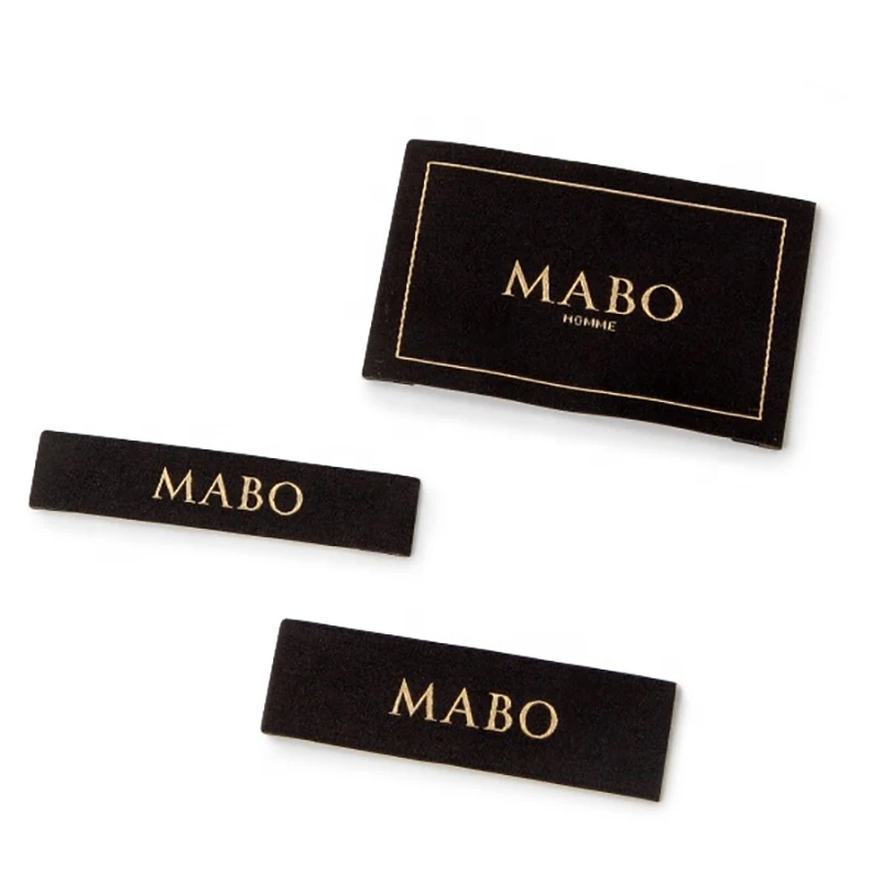 Фабричный дизайн, черные тканые брендовые этикетки для одежды, изготовление этикеток на заказ