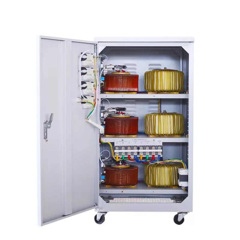 Three Phase Servo Type Automatic voltage stabilizer 75 kva generator voltage stabilizer servo stabilizer voltage regulator