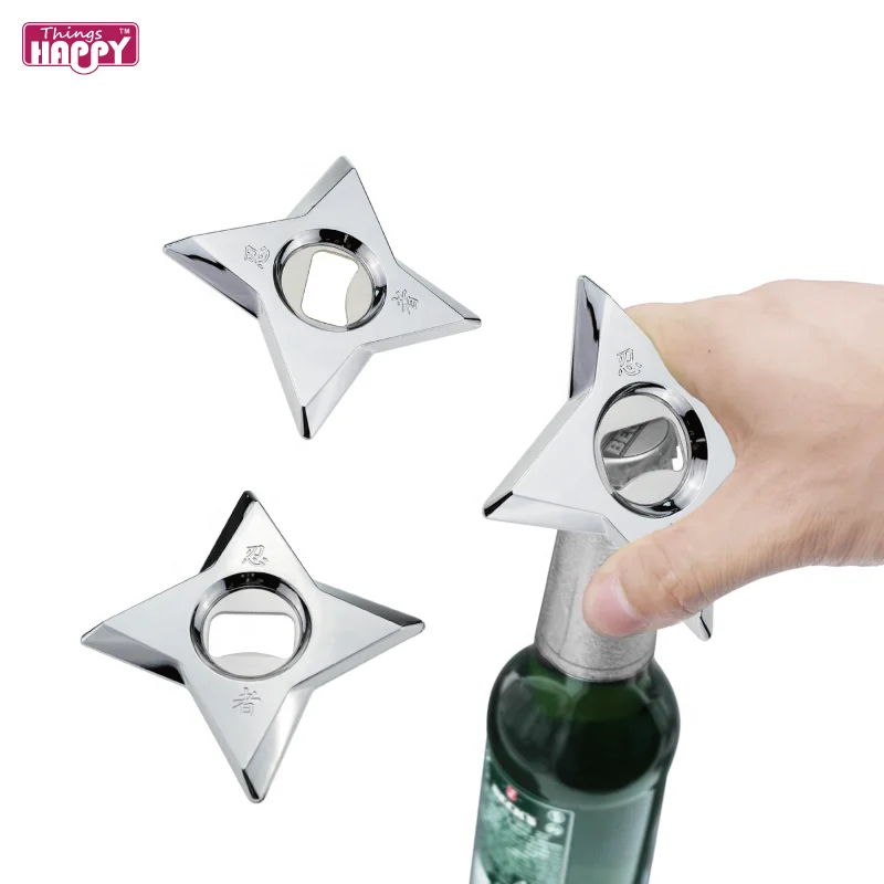 Factory Price Low MOQ Plastic Sliver Ninja Dart  Bottle Opener Magnet