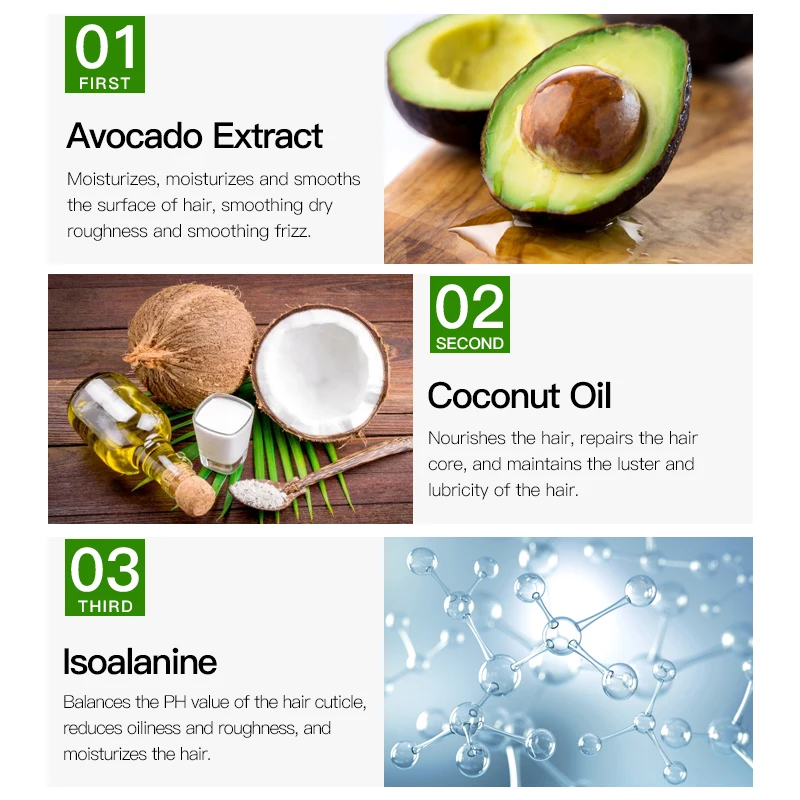 Wholesale Natural Organic Dandruff Free Avocado Shampoo Shea Butter Conditioner