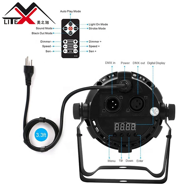  Гуанчжоу Лидер продаж DMX512 управление 30 Вт RGBW УФ светодиод плоский мини cob par can свет для ночного клуба свадьбы