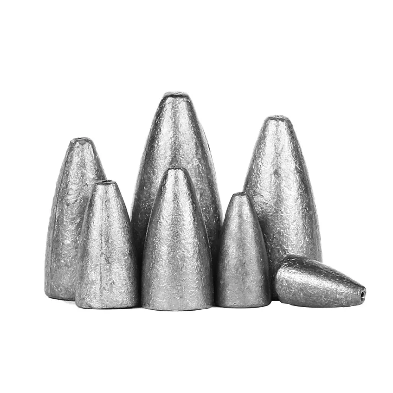 unpainted jig heads Lead fishing weights shiny and anodized no chip Fishing Sinker bullet sinker for Texas and Carolina Rigs