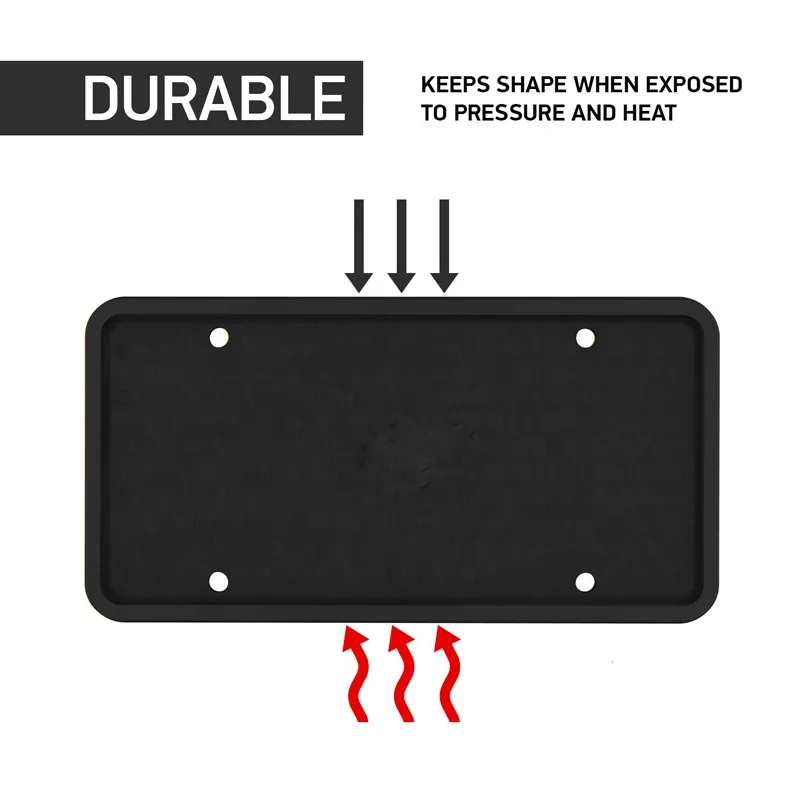 Durable Silicone License Plate Frames with 8 Screws
