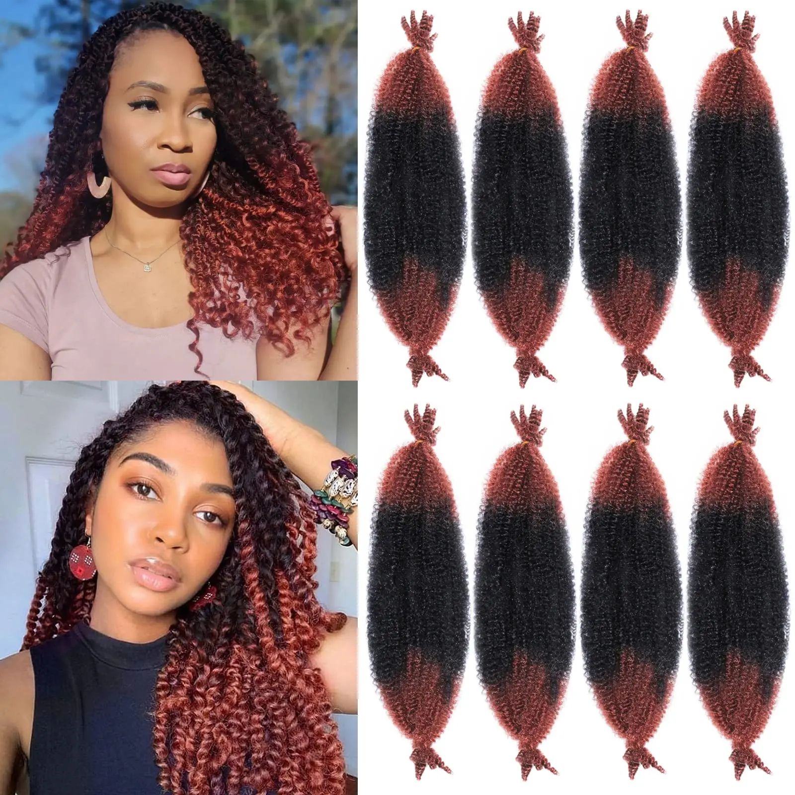 Wholesale Pre Fluffed Kinky Curly Braiding Hair Pre-Separated Springy Afro Twist Crochet Hair for Locs Hair Extensions