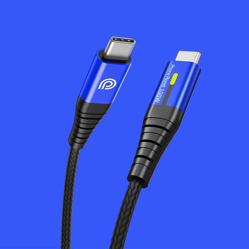 Wholesale Super 5A Fast Charging 100W LED USB C to USB C Data Cable For Laptop Macbook Pro