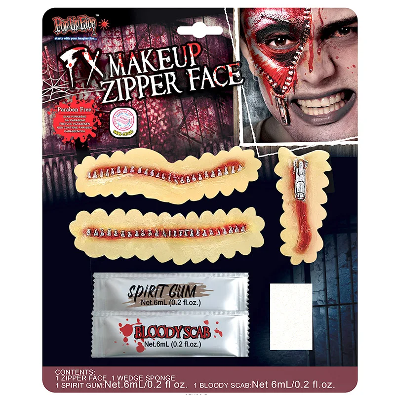 Halloween Face paint Body Paint Water washable Bloody Zipper face Cream Makeup Spirit Gum