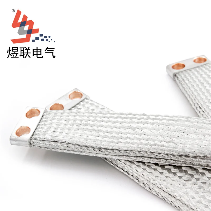 Manufacturer custom bonding leads jumper braided copper flexible connector busbar tinned braid earth shunt