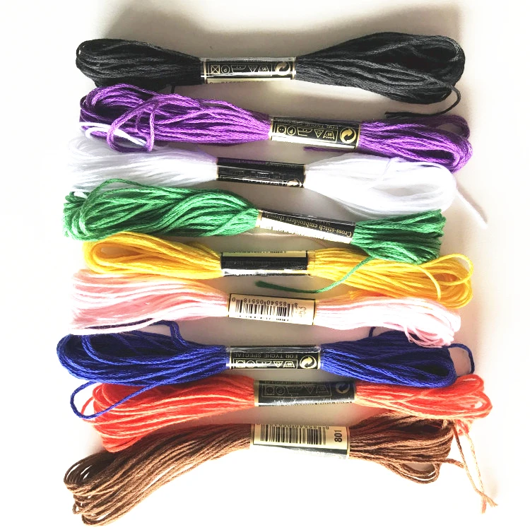 Cheap Price Colorful Friendship Deco 100% Polyester Recycled Cross Stitch Kits Embroidery Thread For Knitting