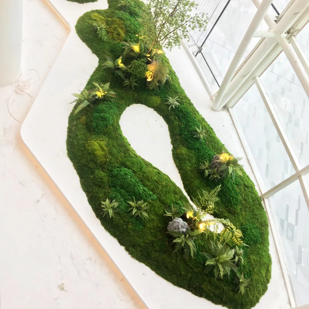 Landscaping Bonsai preserved moss wall potted plant decoration preserved moss sheets wholesale preserved Moss