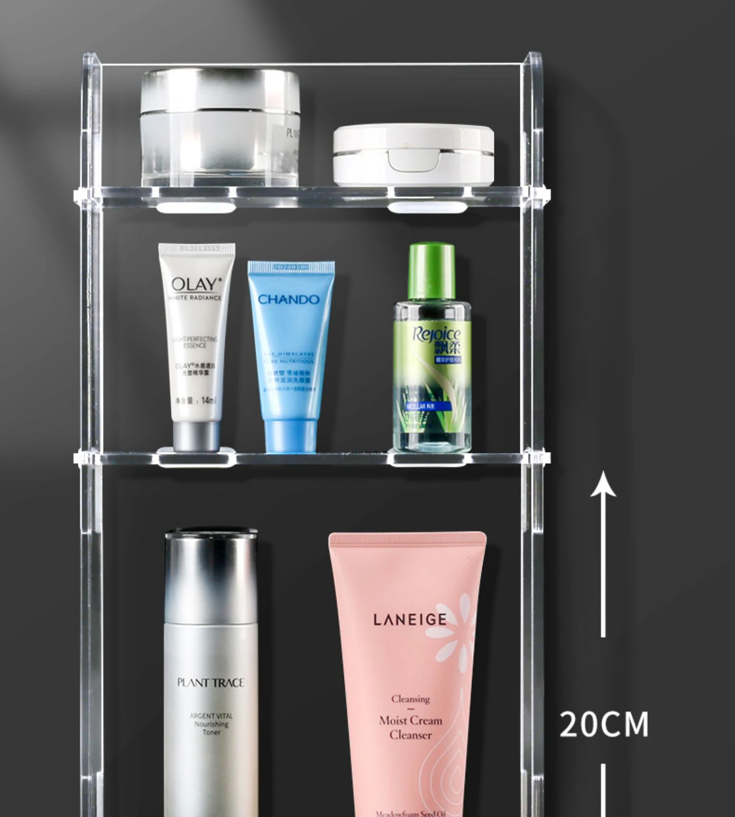 Cosmetics storage box Toilet dresser acrylic layered skin care shelf desktop clutter box