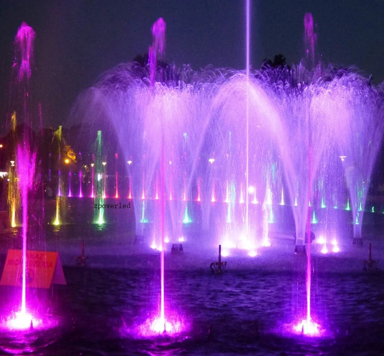 Outdoor Waterproof IP68 Polished Stainless Steel 12W DMX RGB Underwater Pool LED Fountain Light