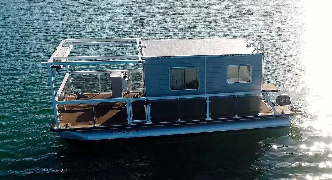 38ft Алюминиевый понтон роскошный плавучий дом для отдыха лодка продажи